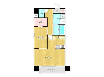 A REST新町(1LDK/6階)の間取り写真