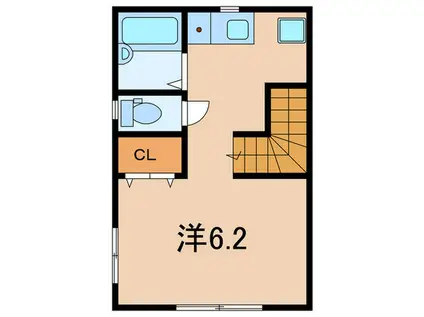 ベルメゾン六甲(ワンルーム/2階)の間取り写真