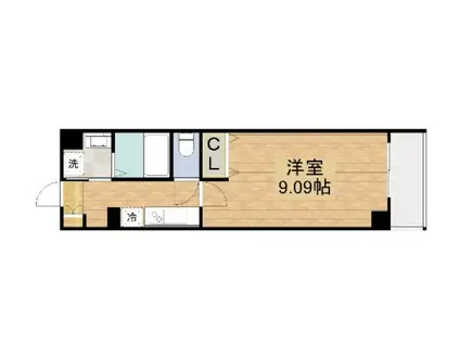 N・THREE舟橋(1K/5階)の間取り写真