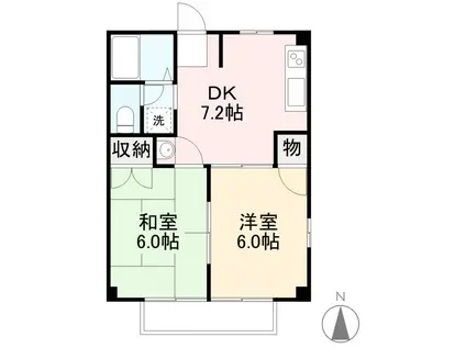 ボンセジュール(2DK/1階)の間取り写真