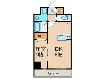 エステコート大阪福島ルアーナ(1DK/8階)の間取り写真