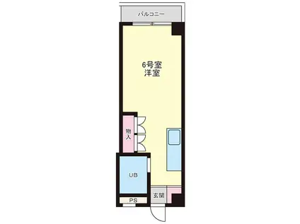 タイタンビル(ワンルーム/2階)の間取り写真