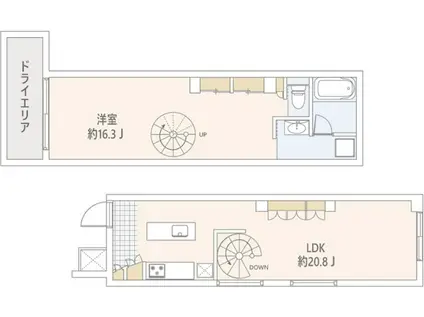 GRANDSTORY西麻布(1LDK/1階)の間取り写真