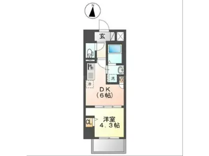 クレスト タイガー(1DK/2階)の間取り写真