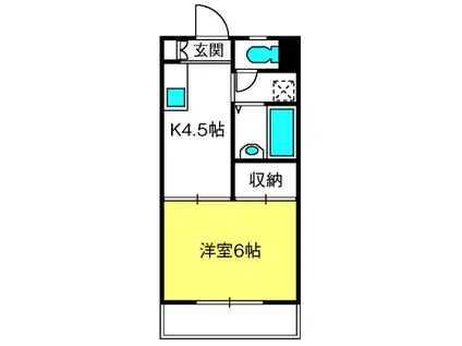 第一松運ハイツ(1K/3階)の間取り写真