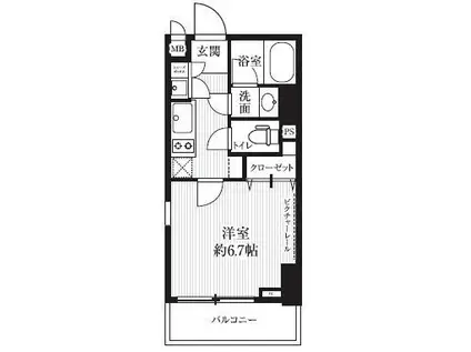 HF北四番丁レジデンス(1K/5階)の間取り写真