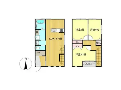 ロハスラポール(3LDK/1階)の間取り写真