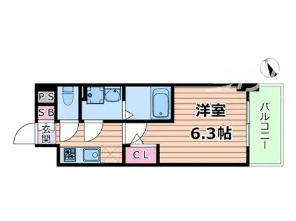 エスリード新北野グランリンク(1K/6階)の間取り写真