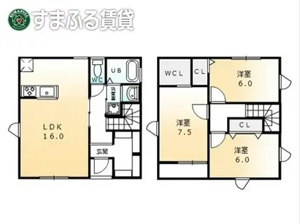 プレステージ(3LDK/2階)の間取り写真