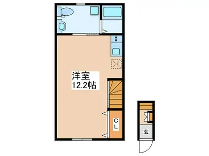 BELLA VISTA町田(ワンルーム/2階)の間取り写真