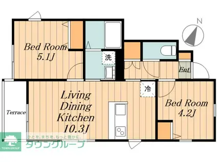 メゾン・ハラ(2LDK/1階)の間取り写真