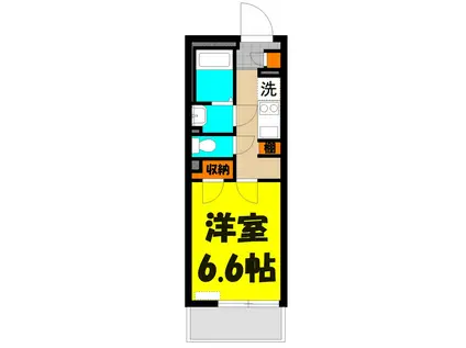 レインボー(1K/2階)の間取り写真