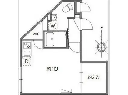 ソラシアレジデンス早稲田(1LDK/2階)の間取り写真