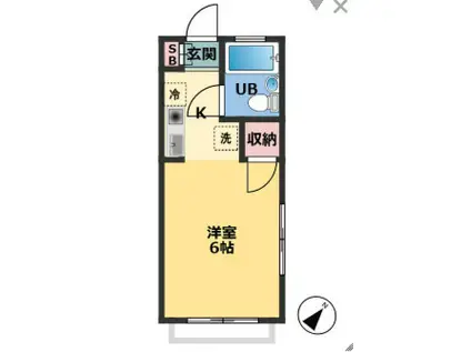 ひまわりガーデン千葉II(1K/2階)の間取り写真