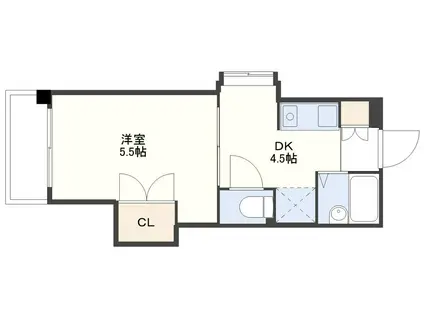 ウォーターフロント出島(1DK/3階)の間取り写真