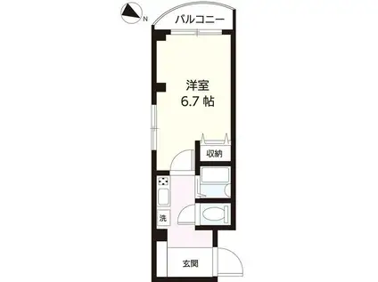 エストランゼ(1K/4階)の間取り写真