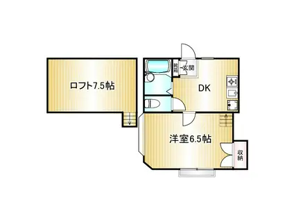 グレースステージA棟(1DK/2階)の間取り写真