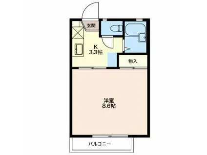 レーベン美里(1K/2階)の間取り写真