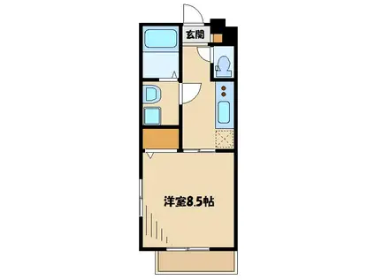 プレミアムプラスみなみ野I(1K/3階)の間取り写真