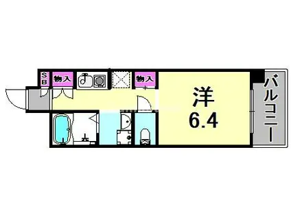 ロジュマンヴェール(1K/6階)の間取り写真