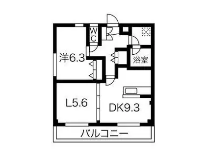 メゾンマイルド(1LDK/2階)の間取り写真