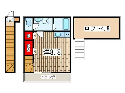 メゾンときわ戸塚(ワンルーム/1階)の間取り写真