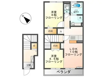 ラ・フウガ(2LDK/2階)の間取り写真