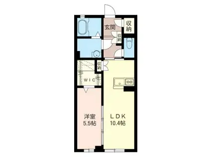 アラモアナ(1LDK/1階)の間取り写真