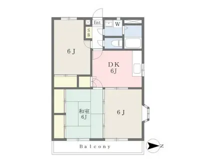 アールクリエイト星ヶ丘(3DK/2階)の間取り写真