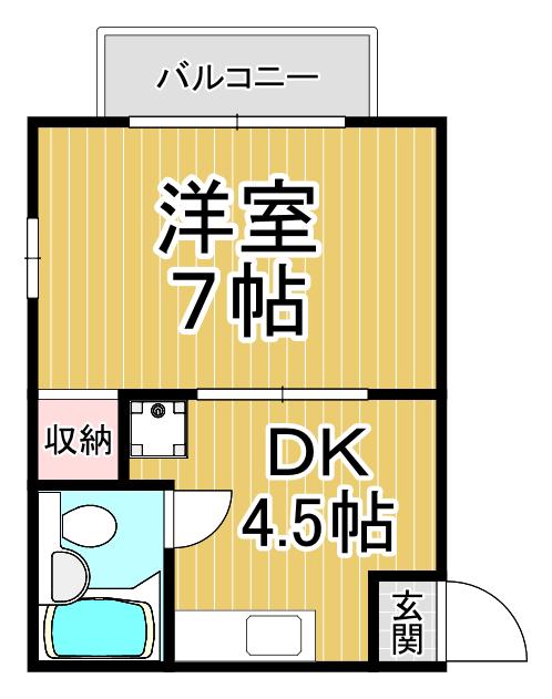 モンテ老松(1DK/2階)の間取り写真
