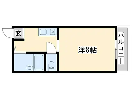 シャインコスモマンション(1DK/4階)の間取り写真