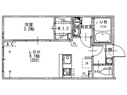 KEIAI RWSIDENCE 北習志野(1LDK/2階)の間取り写真