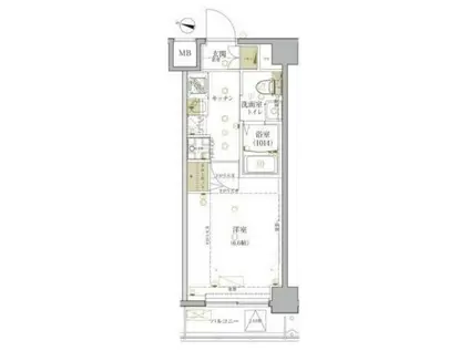 グロース西横浜II(1K/4階)の間取り写真