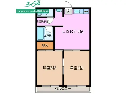 ノースファイブ(2LDK/1階)の間取り写真