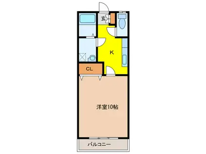 グリーンコーポFTI(1K/1階)の間取り写真