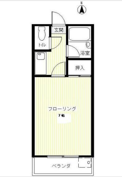 さくらハイツ(1K/2階)の間取り写真