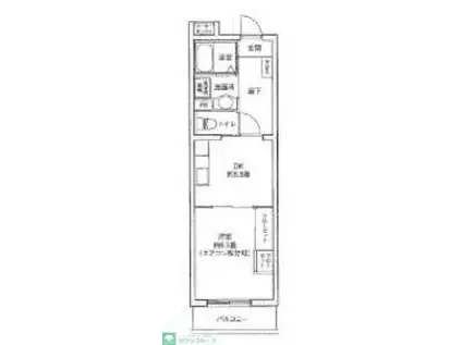 グリーンプラザすすき野(1DK/2階)の間取り写真