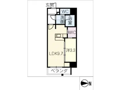 シュガーヒルズ大曽根テラス(1LDK/5階)の間取り写真