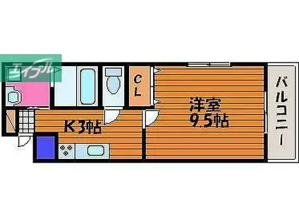 ノーブルハイム岡山(1K/5階)の間取り写真