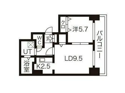 ティアラタワー中島倶楽部(1LDK/21階)の間取り写真