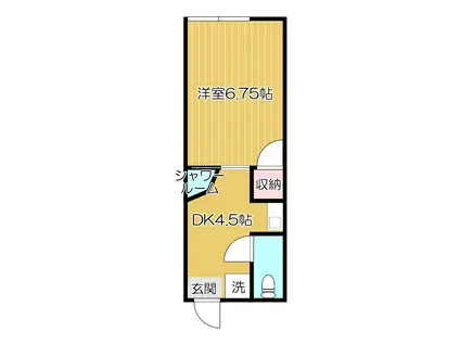 あさひ荘(1DK/2階)の間取り写真