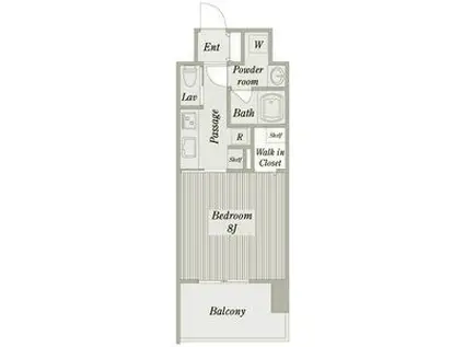 メルカーサ泉(1K/2階)の間取り写真