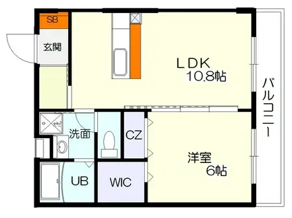 リッチヒルズ中央通(1LDK/2階)の間取り写真