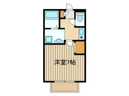 トーワパレスエー(1K/1階)の間取り写真