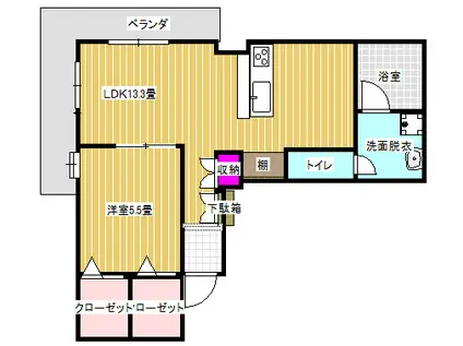 SAKURAHILLS(1LDK/3階)の間取り写真