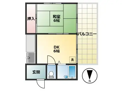 ノーブルハイツ(1DK/2階)の間取り写真