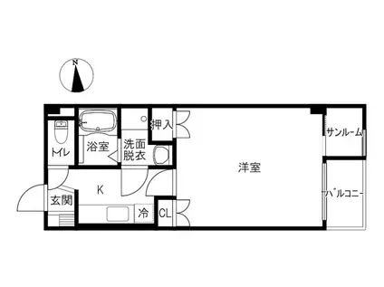 ドリームアルディ(1K/3階)の間取り写真