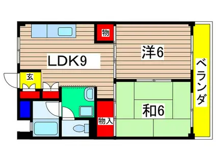サンバレー33(2LDK/5階)の間取り写真