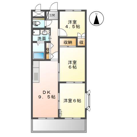 ステイブル円座(3DK/2階)の間取り写真