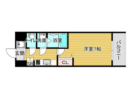 WILLDO九条南(1K/2階)の間取り写真